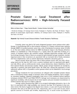 Artigo de revisão sobre a técnica do HiFU de resgate para câncer de próstata