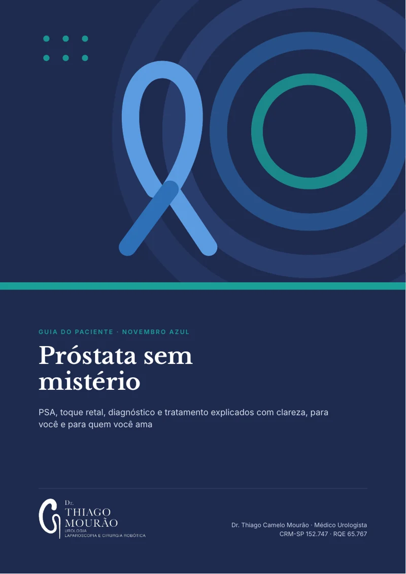 Capa do e-book Próstata sem mistério, do Dr. Thiago Mourão